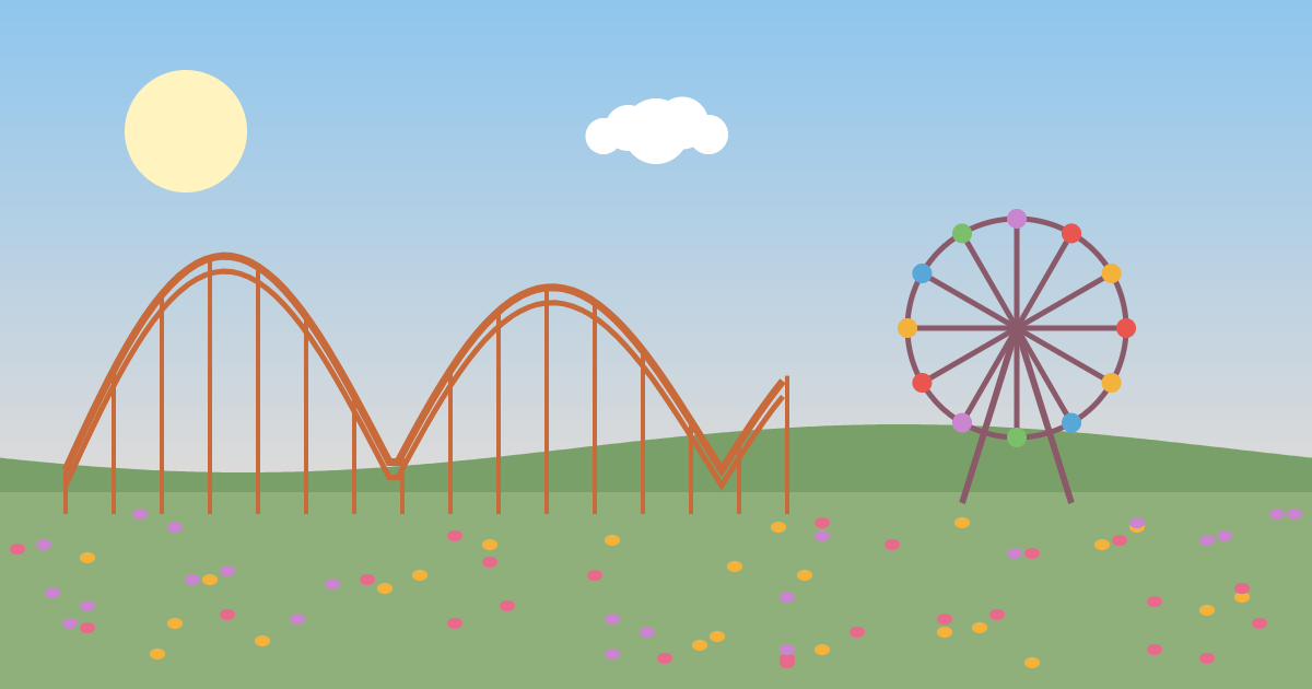 ひらかたパークの風景イラスト