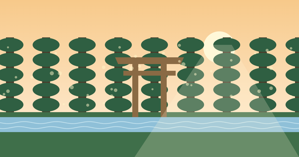 伊勢神宮の風景イラスト