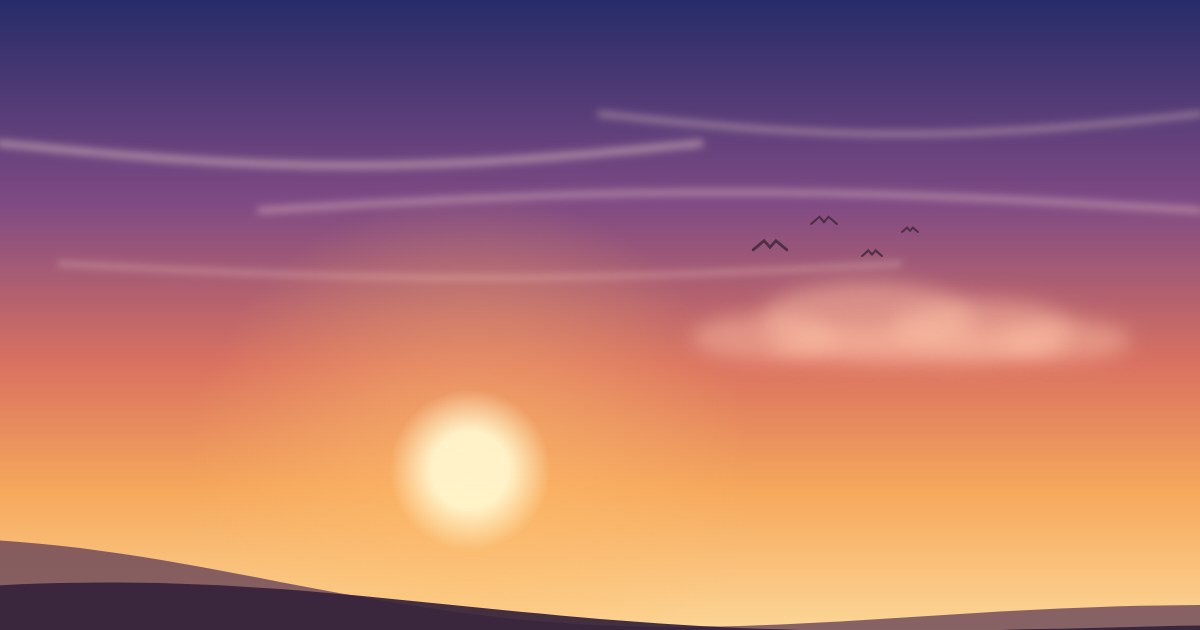 夕焼けの空と鳥のイメージ