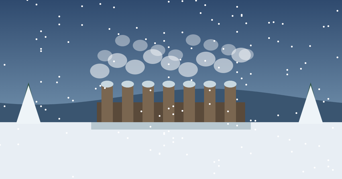 草津温泉の風景イラスト