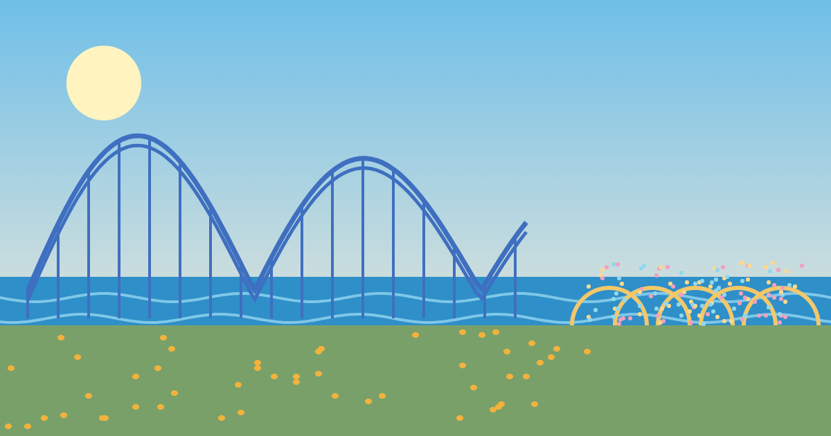 ナガシマスパーランド・なばなの里の風景イラスト