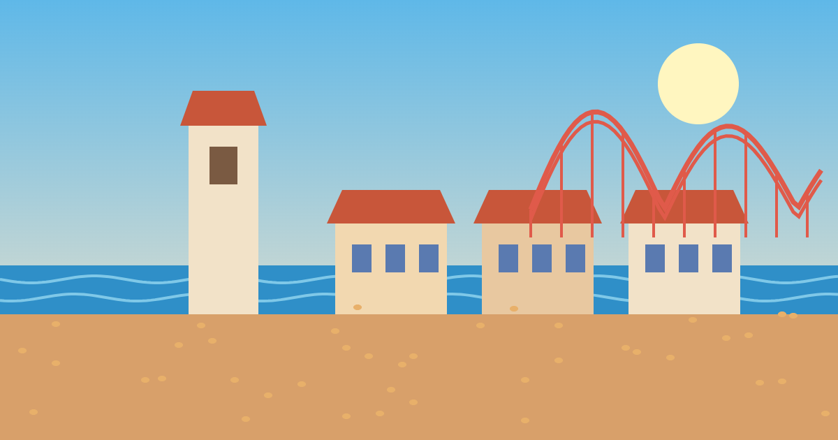 志摩スペイン村の風景イラスト
