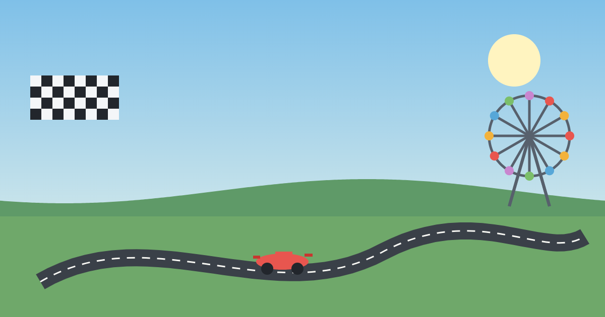 鈴鹿サーキットの風景イラスト