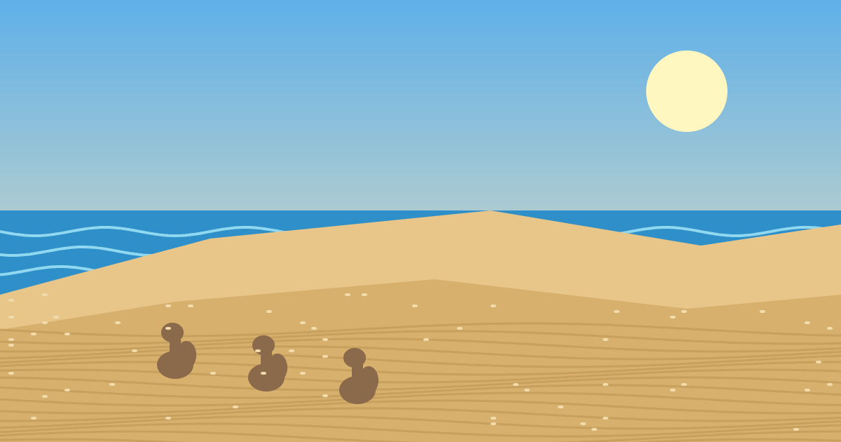 鳥取砂丘の風景イラスト