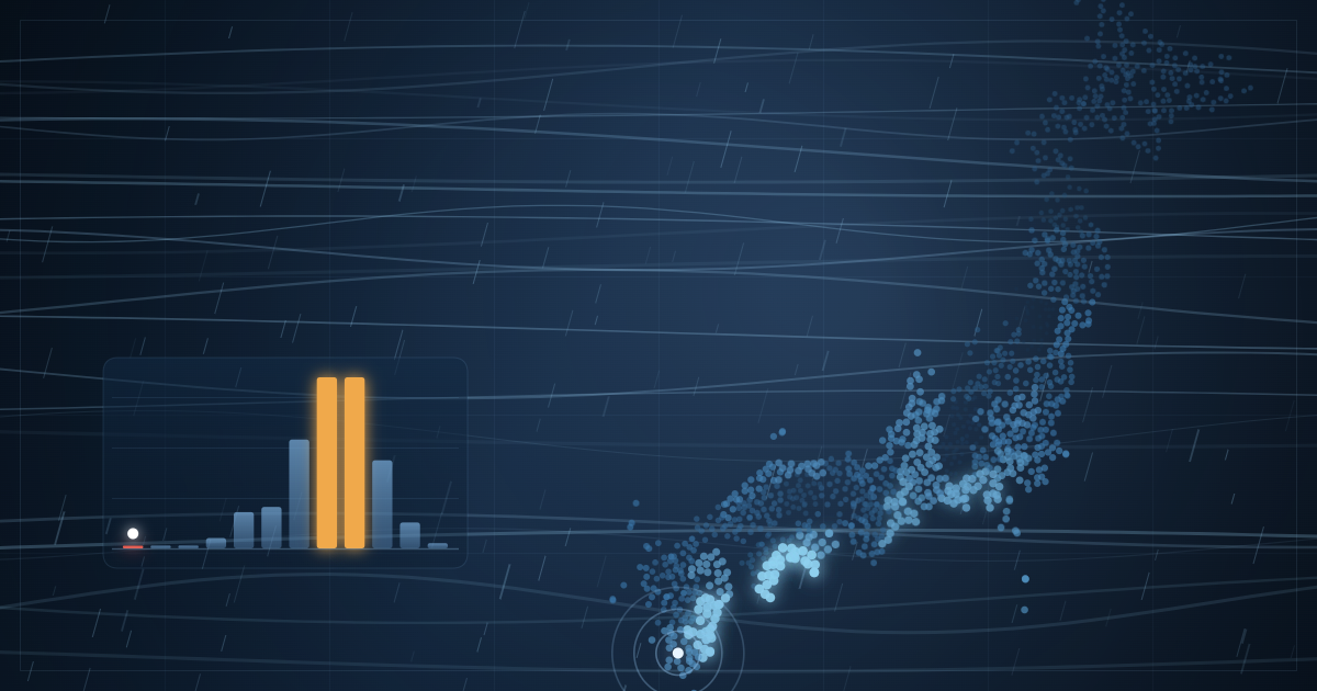 以9月雨量著色的日本地圖，沖繩與九州標示颱風圈，附每月颱風接近數長條圖
